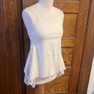 Ivory Linen Backless Top